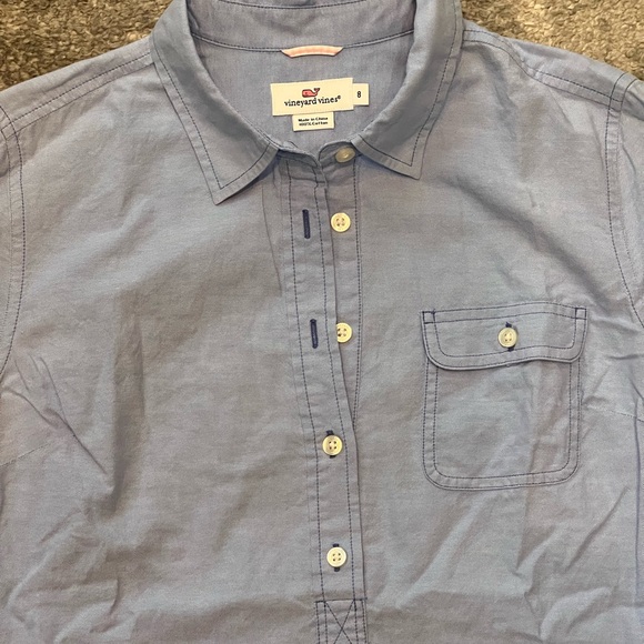 Vineyard Vines chambray button down with pink accents - Picture 6 of 7
